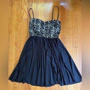 Silver and Black Sequin Dress